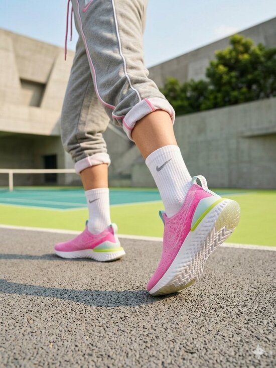 Nike Shoes - NEW Nike Epic Phantom React Flyknit GS Psychic Pink Volt Blue CJ0841-600 Size6.5